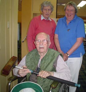 John and mallet, with daughter Gillian and Freda Doy